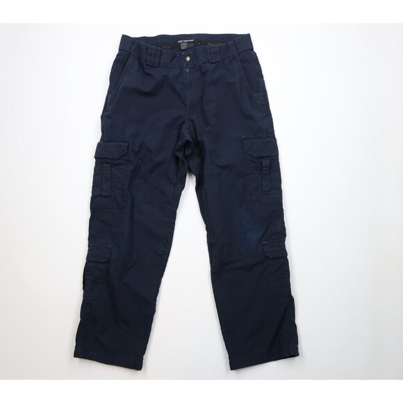 5.11 Tactical Other - 5.11 Tactical Series Mens 38x31 Distressed Ripstop Double Knee Cargo Pants Blue
